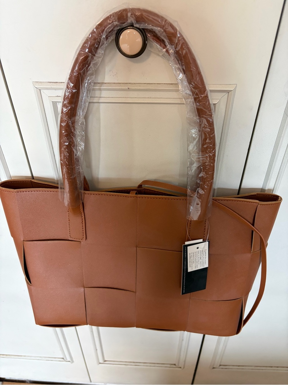 Women's Woven Tote Bag in Brown